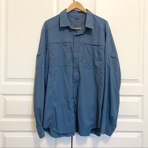 REI Button-Up Long Sleeve Vented Fishing Outdoor Hiking Shirt Mens XXL 2X